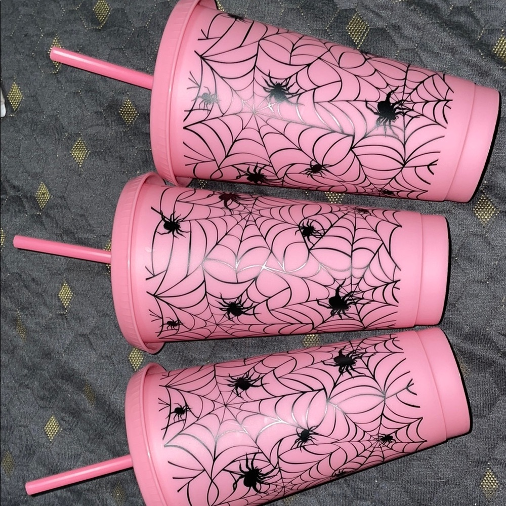 Pink Spiderweb Tumbler Set